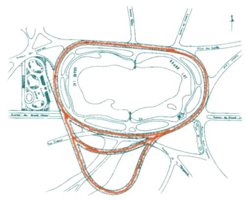 les pistes de l'hippodrome